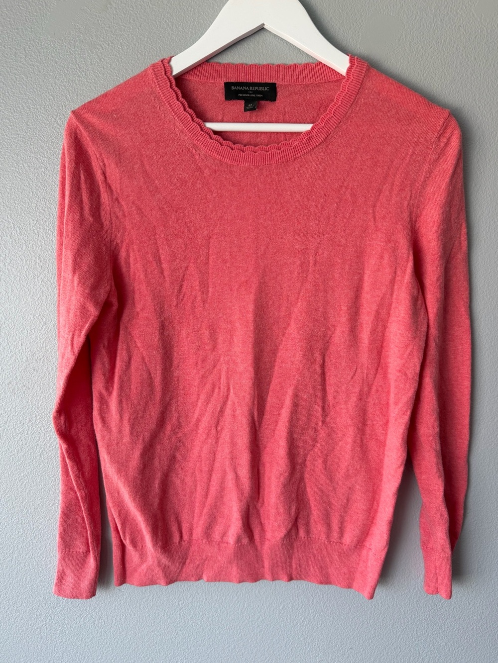 Banana Republic red pink cotton cashmere blend long sleeve sweater Women’s sz M